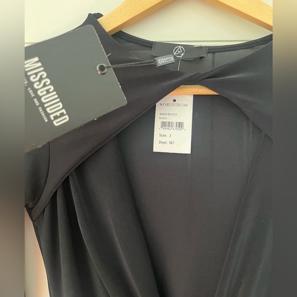 MISSGUIDED Bodycon Cutout Midi Dress size 2 black NWT - Picture 3 of 6